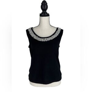 Bloomingdale’s Cashmere embellished Sleeveless Sweater Top